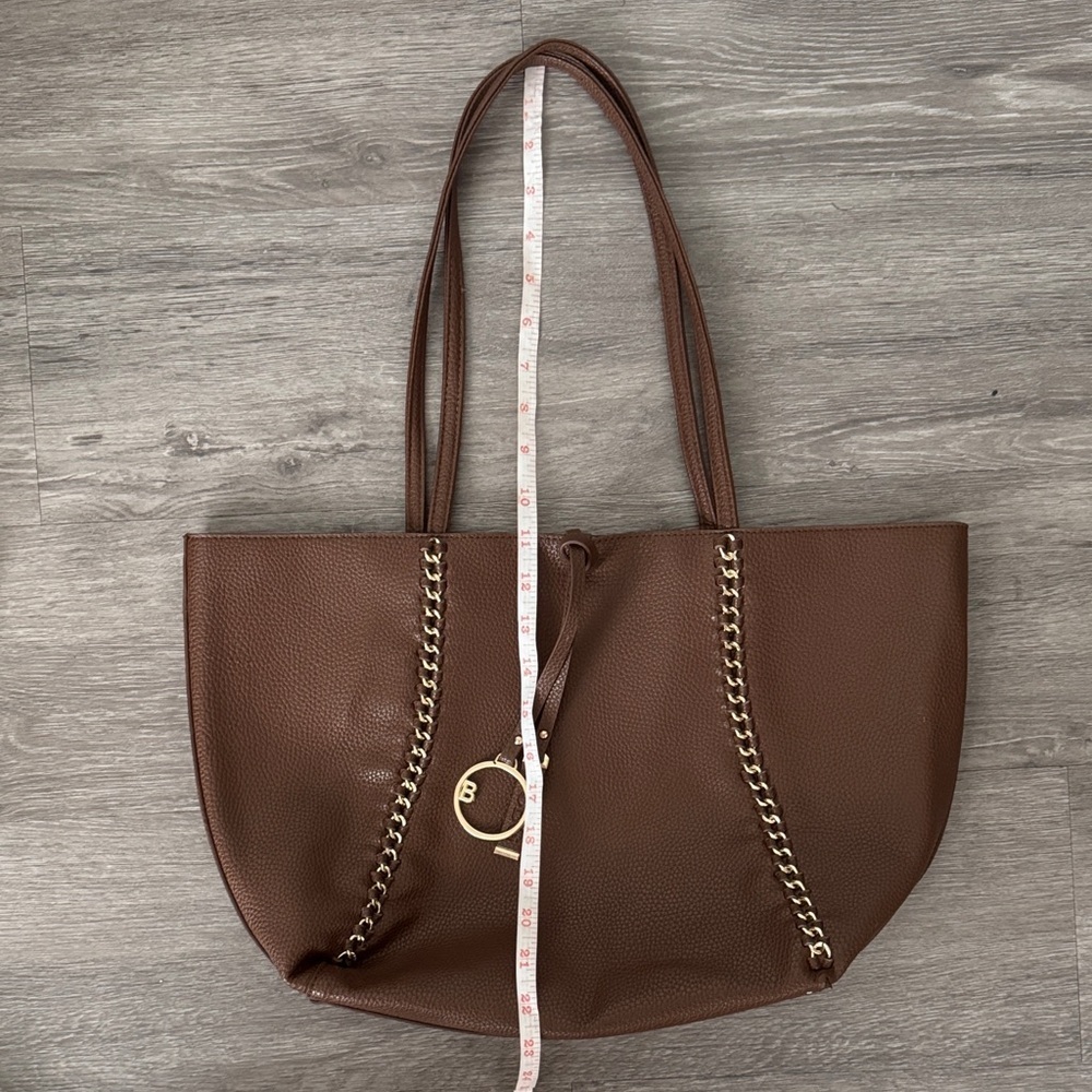BCBG Brown Tote Bag with Gold Accents - Picture 10 of 11